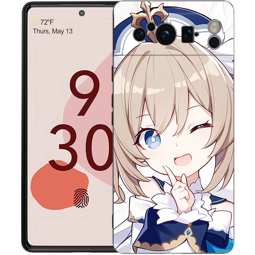 Чехол для телефона Genshin Impact для Google Pixel 8 A 7 6 Pro Мягкий ТПУ корпус для Pixel 6A Силиконовый Ударопрочный Черный чехол