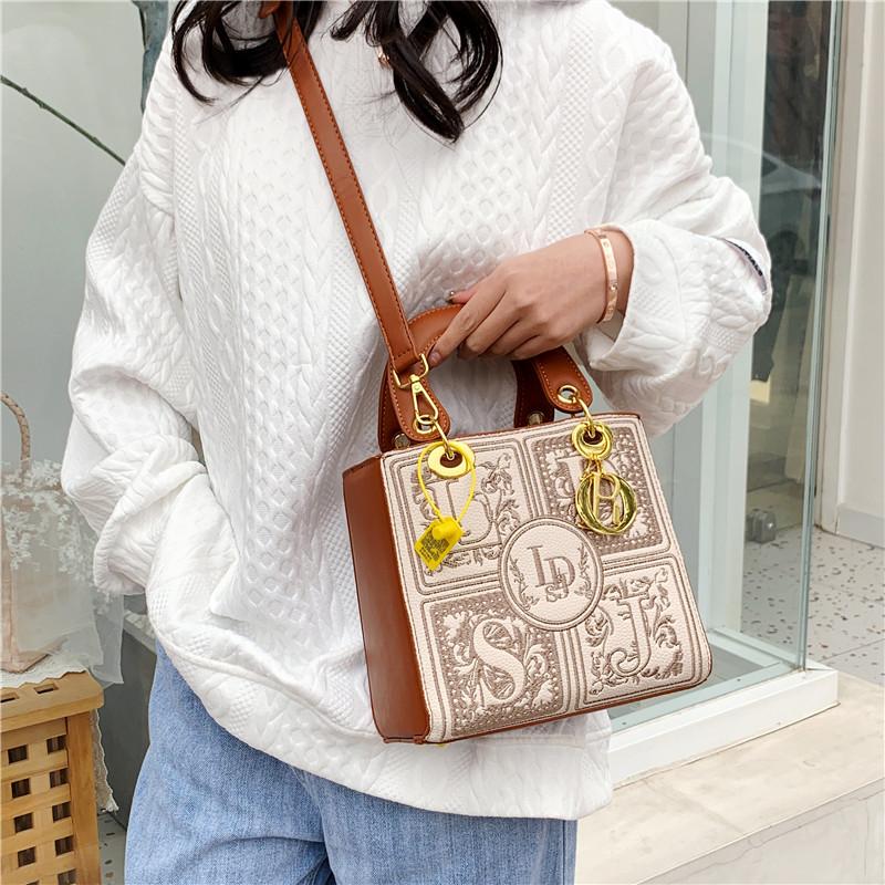 Женские текстурированные сумки на плечо, новинка 2023 года, сумки-мессенджеры контрастных цветов, широкополосные женские квадратные сумки, элегантные сумки из искусственной кожи