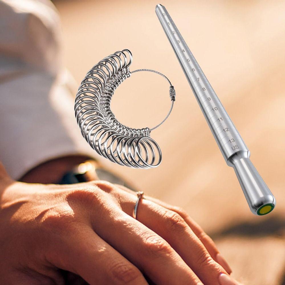 Набор измерительных инструментов для колец с палочкой для измерения размера кольца, калибры для колец с измерителем размера пальца, измерение размера ювелирных изделий