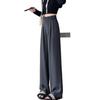 Double Button Casual Large Size Straight Suit Pants for Women In Spring and Summer New High Waist Drooping Slimming Wide-leg Pants