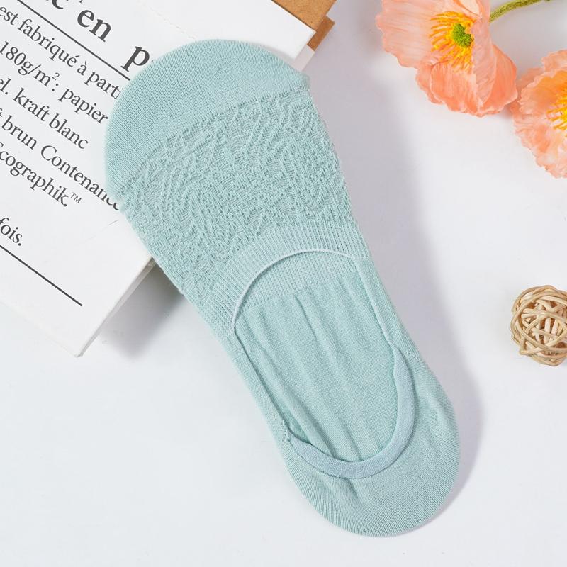1 Pairs Women Summer Ultra-thin Invisible Boat Socks Breathable Lace Socks Spring
