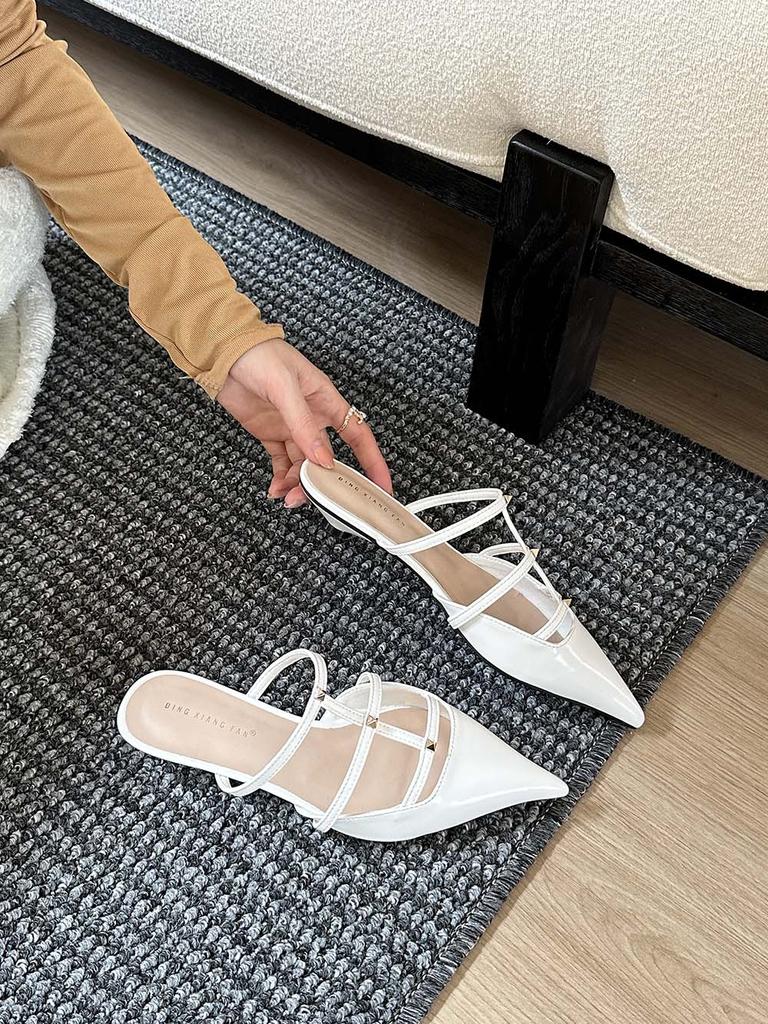 Мода Модные женские тапочки-слайды на тонком низком каблуке, черные, белые, красные, летние, наружные, мюли, туфли-слайды, модные тапочки-слайды 35-40