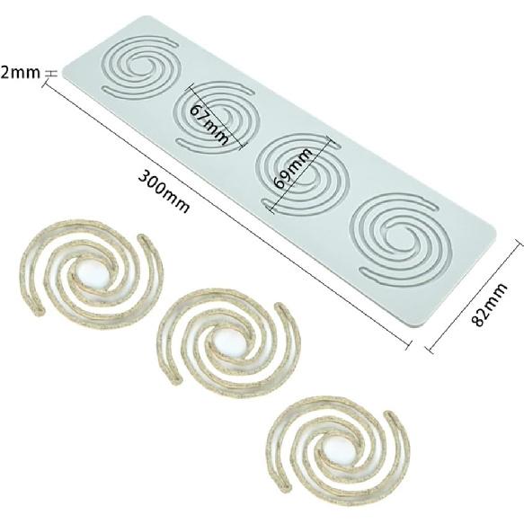 Форма с геометрическим узором, 3D полая спиральная форма, силиконовая форма для мастики, свечей для украшения тортов, кексов, продуктов питания (F_12x3.28x0.08дюйм)
