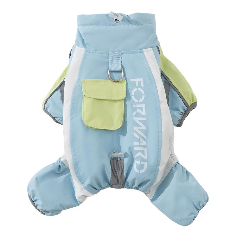 Autumn and winter pet clothes claws explorer three-proof four-leg charge cotton coat small dog Bichon dog clothes