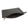 Gucci Microshima Logo Printed Zipper Closure Leather Clutch Men's Dark Brown