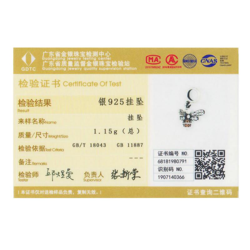 WOSTU 925 Silver Sell Bee Crystal CZ Chain Bead Charms fit Bracelet Necklace Fashion Jewelry Party Gift CQC821