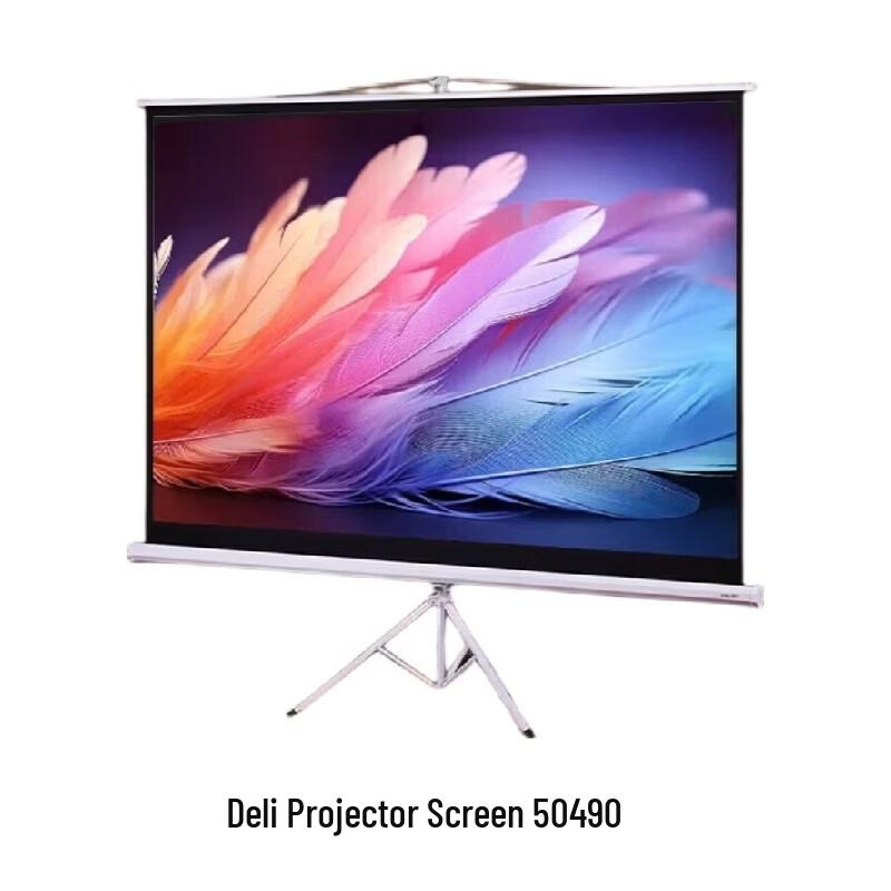 Deli 50490 84-inch 4:3 Tripod Projector Screen