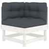 VidaXL Corner Sofa with Cushions White Solid Pine Wood, Garden Sofa, Outdoor Sofa, Patio Sofa, Sofa of 825423