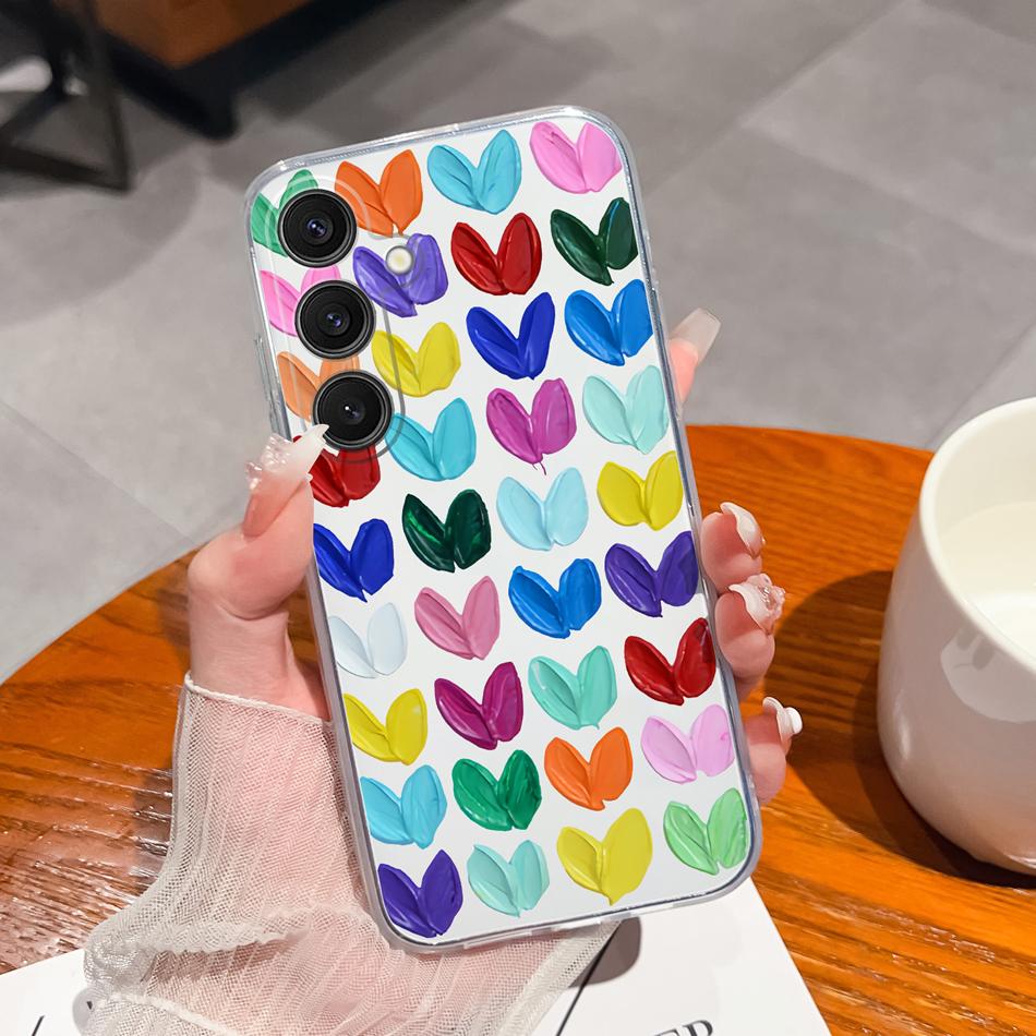 Чехол для Samsung Galaxy S25 FE Plus Ultra Прозрачный с рисунком цветов Задняя крышка для Samsung S 25 Ultra Мягкие противоударные чехлы для телефона