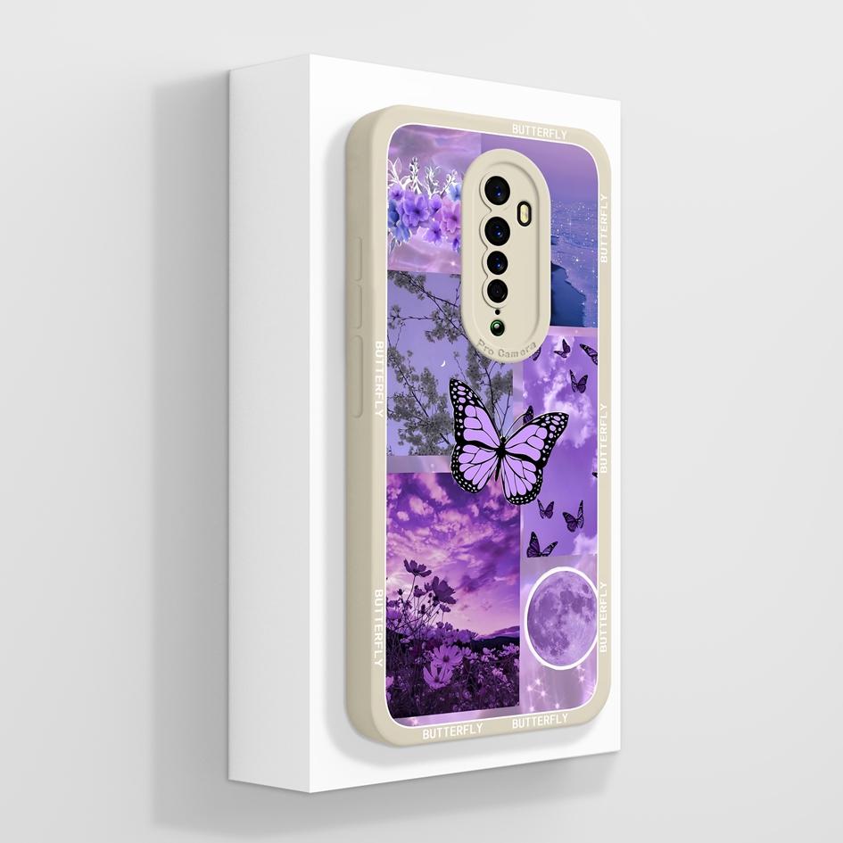 For OPPO Reno 2 3 4 5 2F 2Z 4F 5F 5K 5Z Lite Pro Phone Cases Beautiful Label Butterfly Patterns Soft Silicone Anti Drop Protective Shell For OPPO Capa