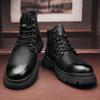 Осень-зима Новые мужские повседневные ботинки Толстые универсальные уличные ботинки Роскошные кожаные формальные мужские туфли Ботильоны ручной работы