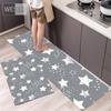 Кухонный ковер и коврик со звездным узором, комплект из 2 предметов, коврики для ванной комнаты, ковер для туалета, небольшой длинный коврик для спальни