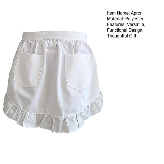 Yousheng женский костюм горничной фартук белый фартук с оборками и карманами кухонный фартук для приготовления пищи выпечки гриля