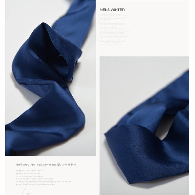 Beauty Women Skinny Scarf Stain Solid Tie Real Silk Long Scarf