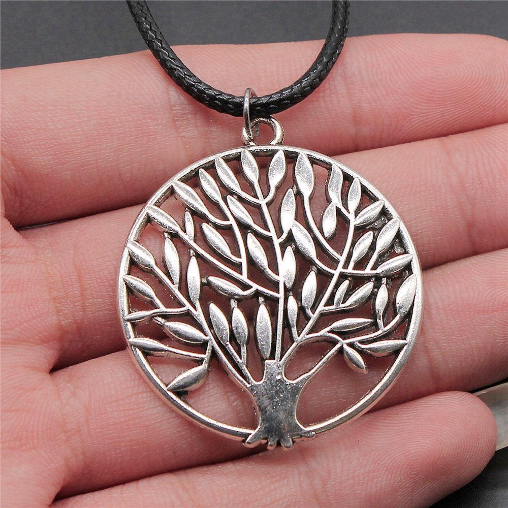 Ожерелье из кожи «Дерево жизни» 45 см, мужское украшение, свадебная годовщина, эстетические аксессуары