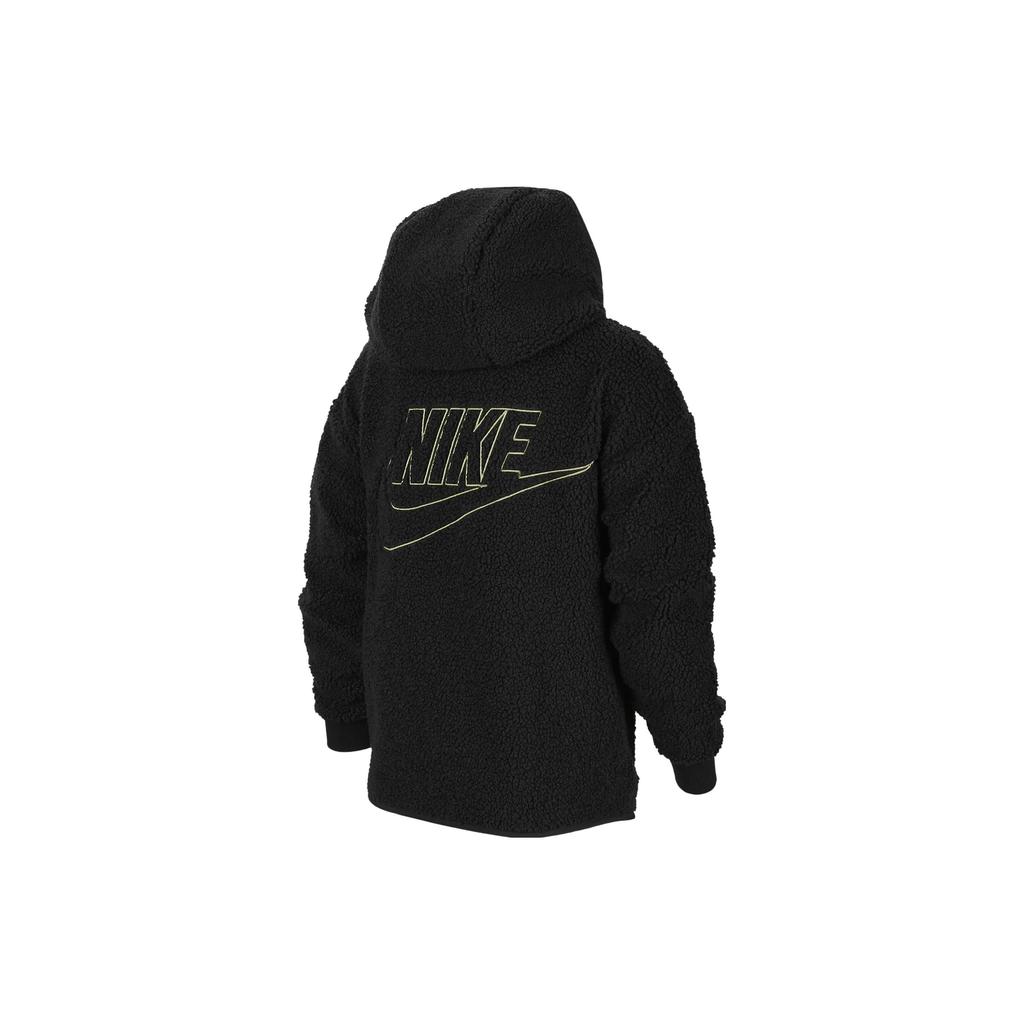 Nike Однотонная повседневная куртка с капюшоном на молнии для детей, верхняя одежда, черный цвет FV3979-010