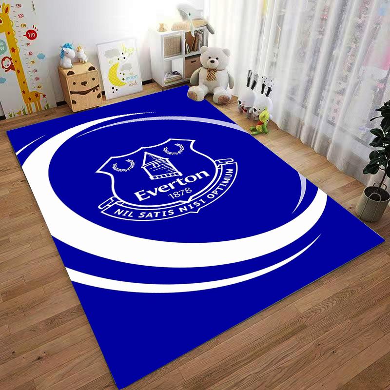 Синий Ковер с Логотипом Everton и Текстом Nil Satis Nisi Optimum Подходит для использования в качестве противоскользящего покрытия для гостиной, спальни, диванов