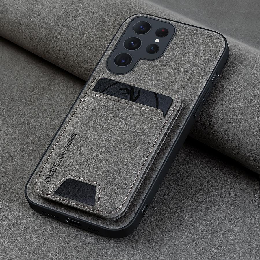 Однотонный кожаный чехол-кошелек с отделением для карт и кронштейном для телефона Samsung Galaxy S25 S24 S23 S22 S21 Ultra S25Ultra S24 Plus FE