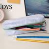 Легкий пенал для commuters, Пенал в полоску, Большая вместимость с молнией, открывающейся полностью, Органайзер, Хранение цифровых аксессуаров для путешествий, Прочный