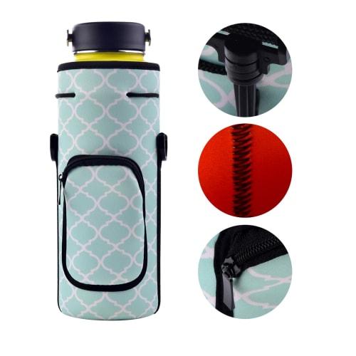 Kuymquat Water Bottle Case, Insulated, Keeps Water Cold and Warm, 1000ml/1200ml, Neoprene, with Adjustable Shoulder Strap, Fits Bottles Up to 9cm Diam