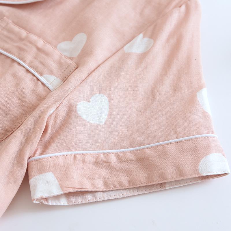 Женский пижамный комплект из чистого хлопка, три предмета: Топ с коротким рукавом, длинные брюки и шорты для летней и весенне-осенней домашней одежды.