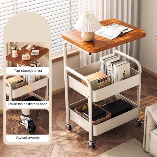 3-ярусная тележка на колесиках, многофункциональная тележка-органайзер для кухни, ванной комнаты, гостиной, офиса, дивана, прикроватная тумбочка, полка для хранения игрушек и закусок