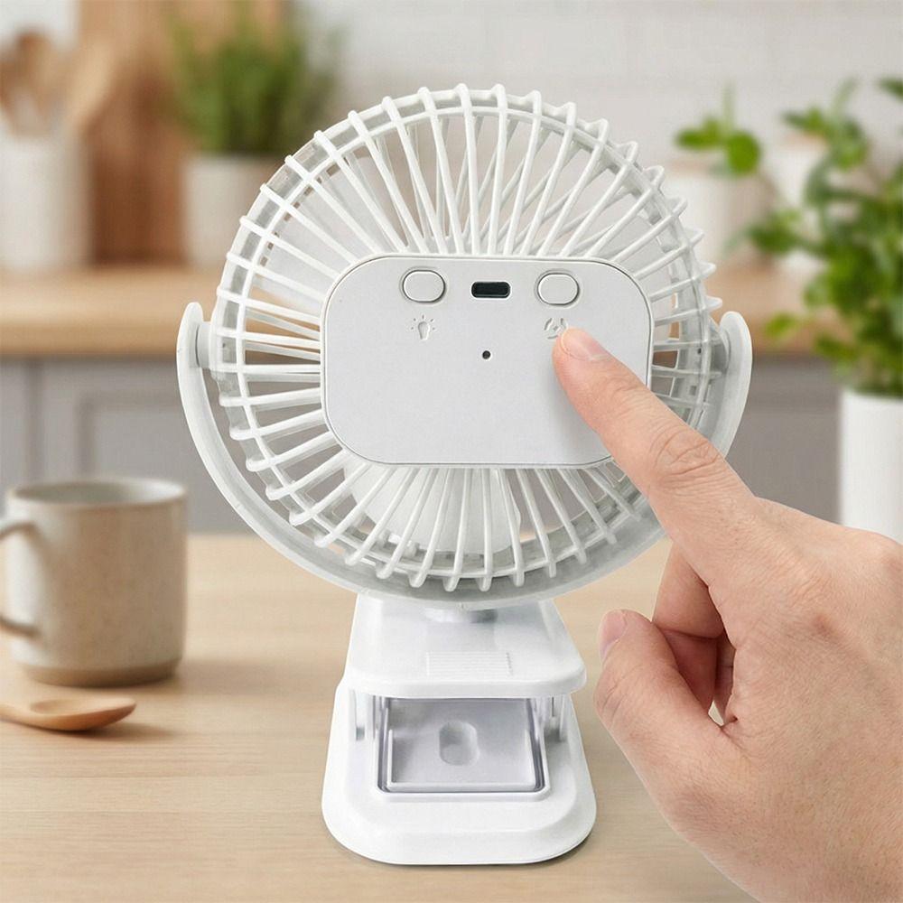 USB Rechargeable Rechargeable Silent Fan Light High Wind Mini Wind Fan Student Dorm