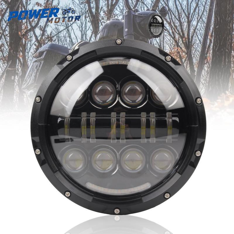 7 Inch Motorcycle Led Auto Headlight LED Headlight DRL Angel Eyes for Harley Honda Yamaha Jeep Lada Niva Urban Car H4 Headlamp