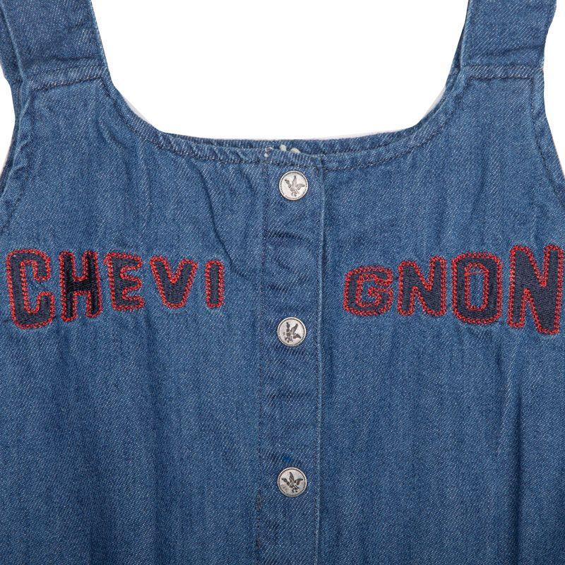 Детский джинсовый комбинезон с утяжкой на талии CHEVIGNON