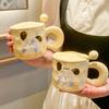 Молочный фуфу щенок кружка милая девушка керамическая чашка с крышкой ложкой офисная парная кофейная чашка чашка для завтрака