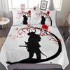Japanese Samurai Scenery Silhouette 3D Print Bedding Set Cozy Soft Duvet Cover King Queen Twin Size Birthday Gift Bedroom Decor
