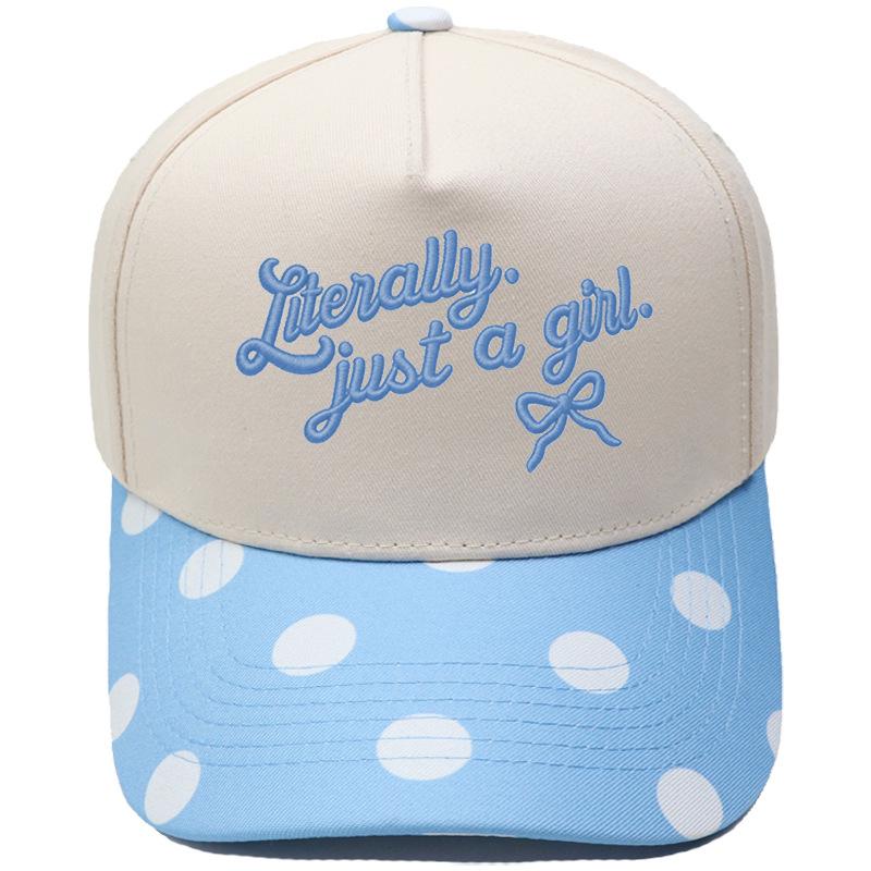 Just a girl bow three-dimensional embroidery truck driver hat color matching fun ladies visor