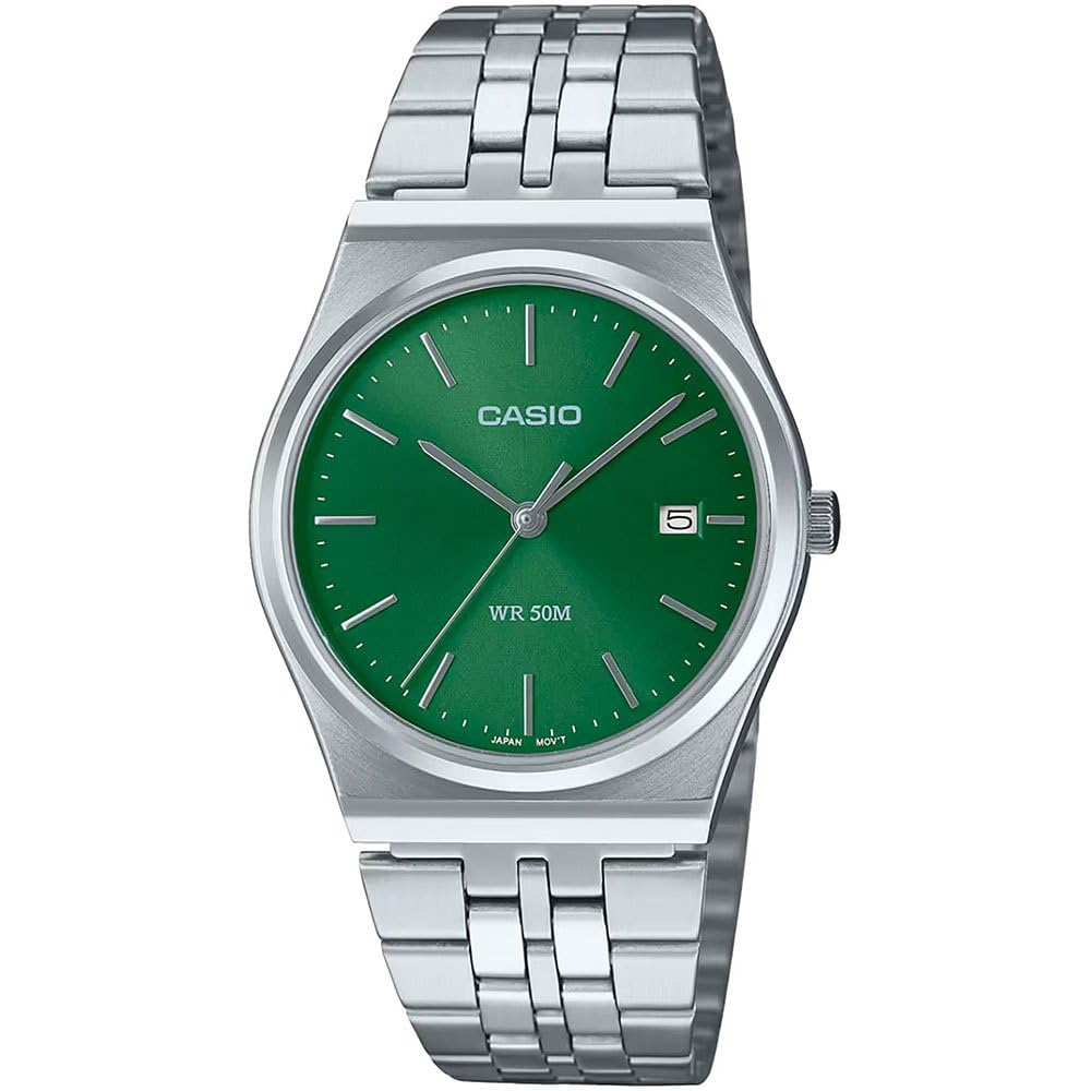 Casio Green Dial Watch with Bracelet MTP-B145D-3AVDF, Multicolor,