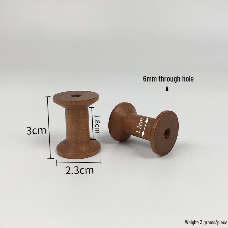 Ретро деревянная катушка: Ностальгический ручной органайзер для ниток для вышивки крестом и рукоделия.