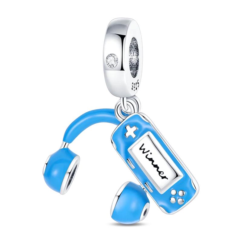 Copper Game Music Headphones Series Charms Fit Original Beads Bracelet For Women Jewelry Gift Making