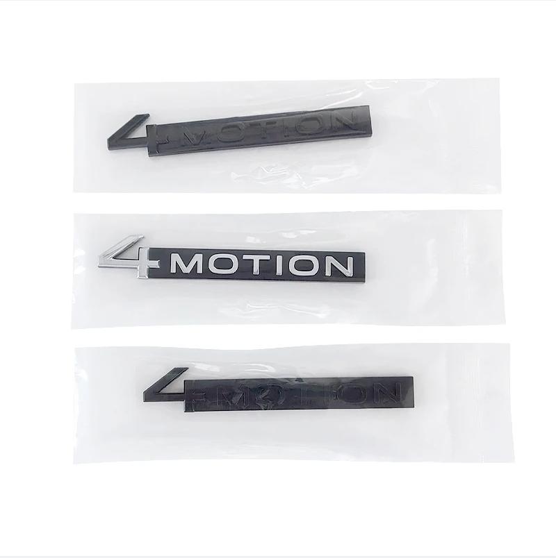 RUNTB1 3D Metal Black 4 Motion Letters Car Rear Trunk Emblem Badge Decal For VW Tayron Golf MK4 5 Tiguan 4motion Sticker Accessories