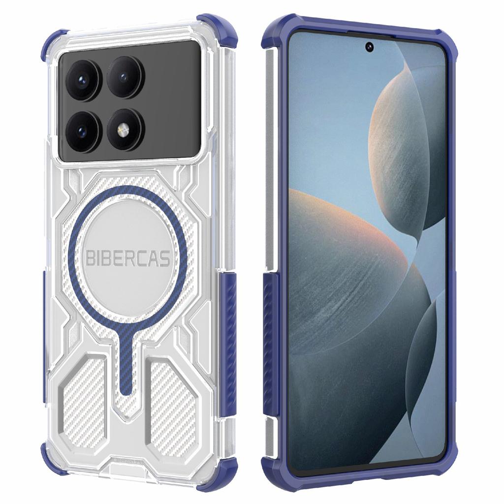 BIBERCAS J-16 Transparent Series For Xiaomi Redmi K70E 5G/Poco X6 Pro 5G Case Compatible with MagSafe TPU+PC Phone Cover