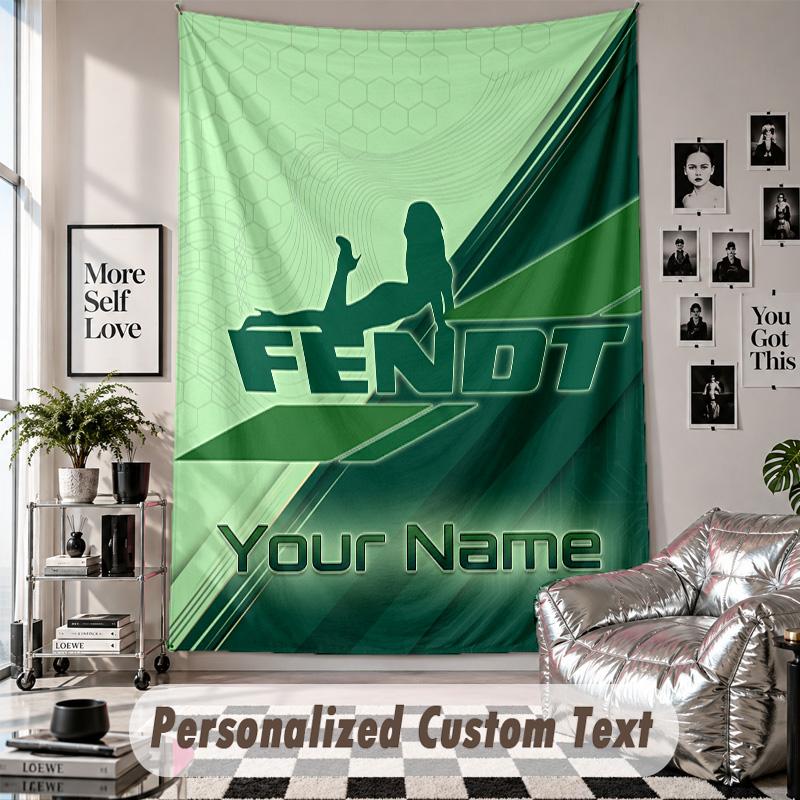 Wall Hanging Tapestry With Custom Name & Text, Fendt Decorative Tapestry For Bedroom