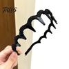 Shiny Hairpin 2Pcs Women Headband Faux Pearls Decor Anti-slip Teeth Hairband Hair Hoop Lightweight Elastic Accessory Daily Wear