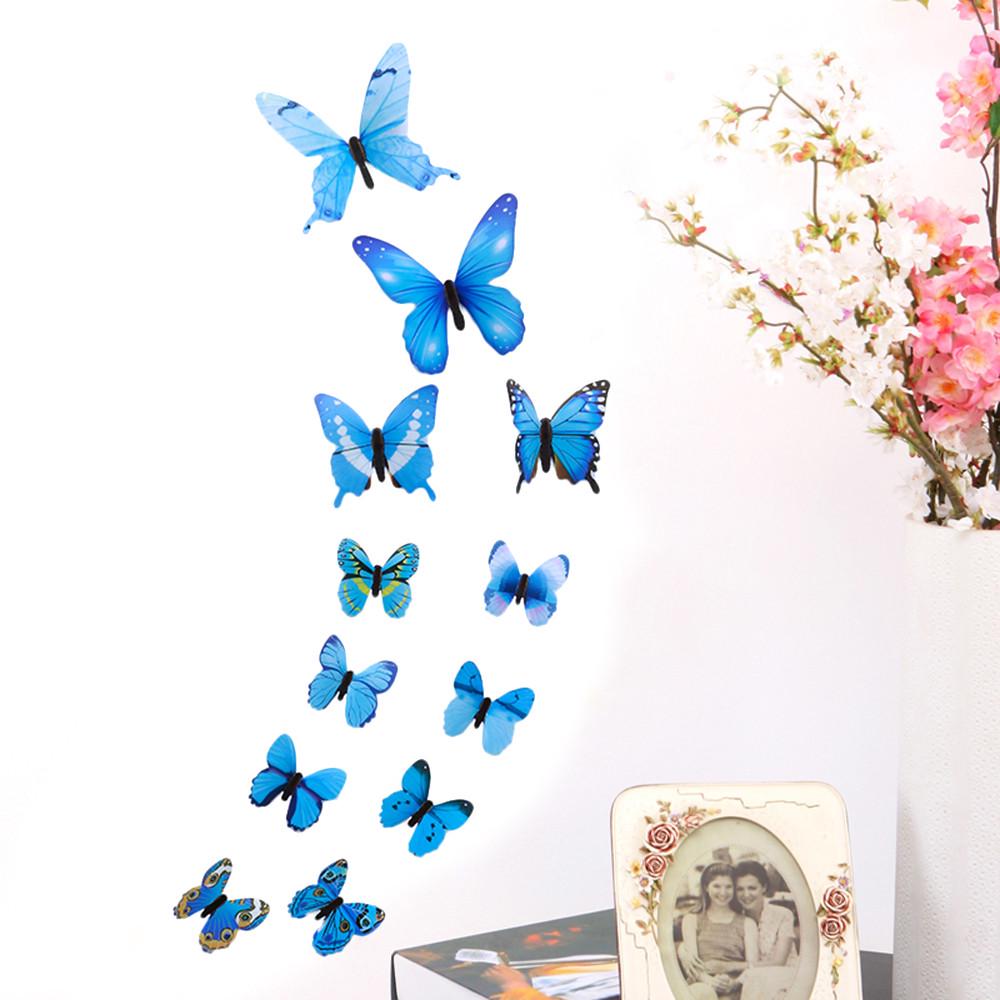 12pcs Butterfly Design Decal Art Wall Stickers Room Magnetic Home Decor