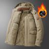 Men's Thickened Plush Cotton Winter Coat - Loose Fit, Large Sizes for Middle-Aged & Elderly