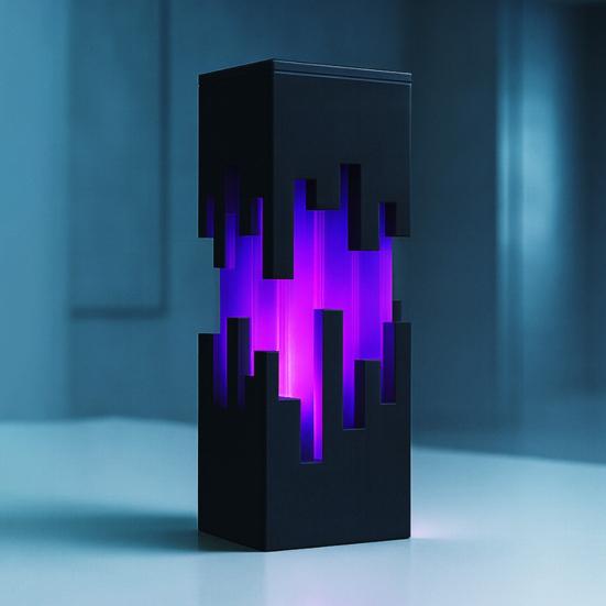 Futuristic Night Light 3D Printed Cyberpunk LED Desk Lamp with Remote Control Contemporary Decorative Bedside Lamp Gift for Cyberpunk Enthusiasts