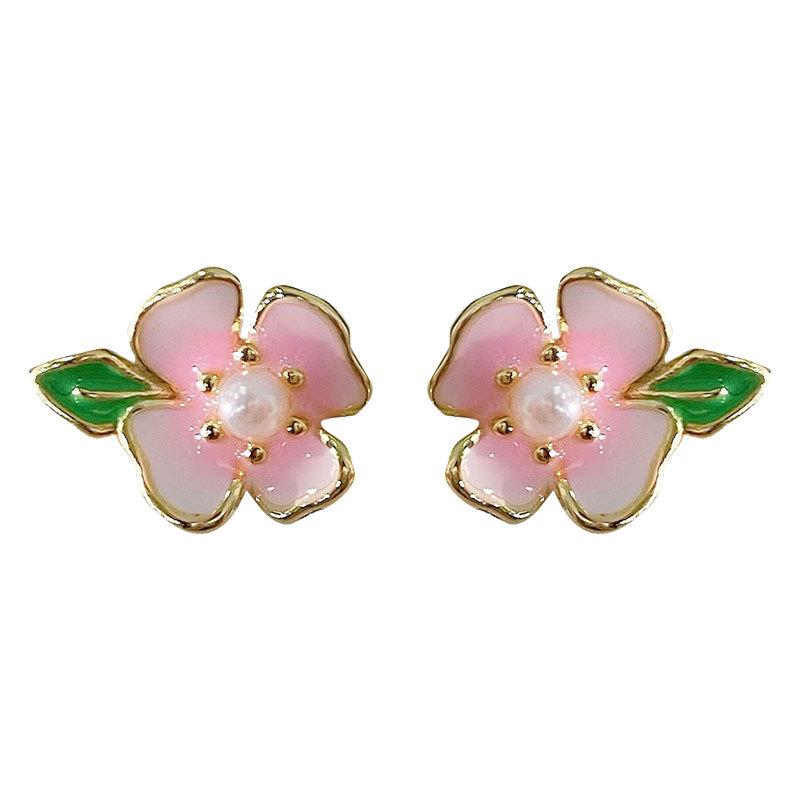 Cherry Blossom Earrings Fresh Sweet Girly Little Flower Earrings Hanfu Accessories Spring