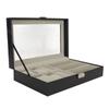 Men Jewelry Box Watch Glasses Rings Storage Organizer Versatile Jewelry Case with Metal Decoration
