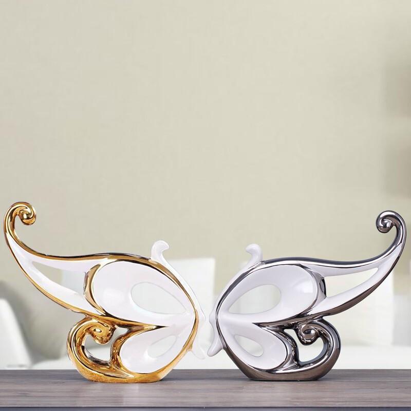 Современные керамические фигурки в виде бабочек для удачи, украшение для дома, гостиной, рабочего стола, кафе, клуба, книжной полки, поделка