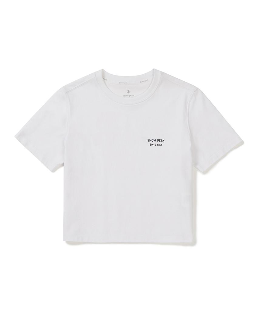 SNOWPEAK APPAREL Хлопковая женская укороченная футболка с коротким рукавом (S25Mwfts65) белый