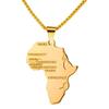 Ювелирные изделия с картой Африки, золотое ожерелье, кулон в африканской стране, цепочка