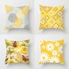 Yellow Flower Pillowcase Office Living Room Home Pillowcase Car Ornaments
