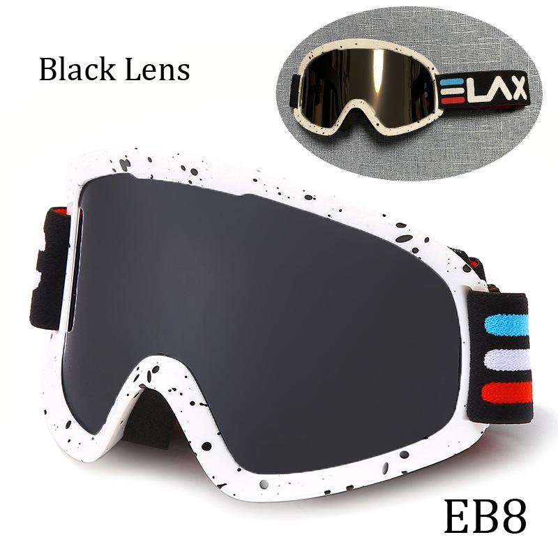 ELAX Brand New Double-Layer Anti-Fog Ski Goggles Outdoor Sports Three-Line Epoxy Full Coating Protective Goggles