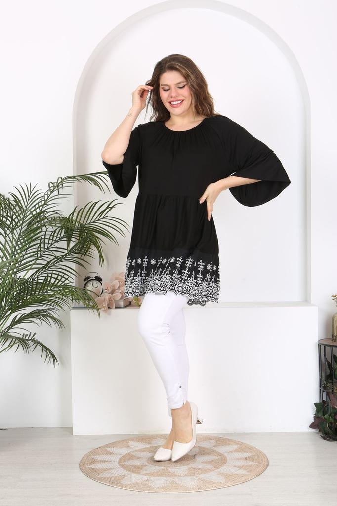 Женский стиль, туника больших размеров, юбка с воротником больших размеров, спортивная деталь, гибкая вискозная туника